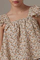 Paula Floral Blouse in Beige