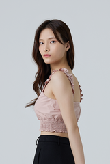 Dale Sleeveless Smocked Top in Rose