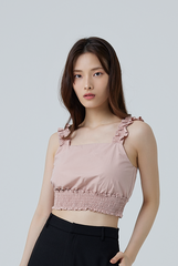 Dale Sleeveless Smocked Top in Rose