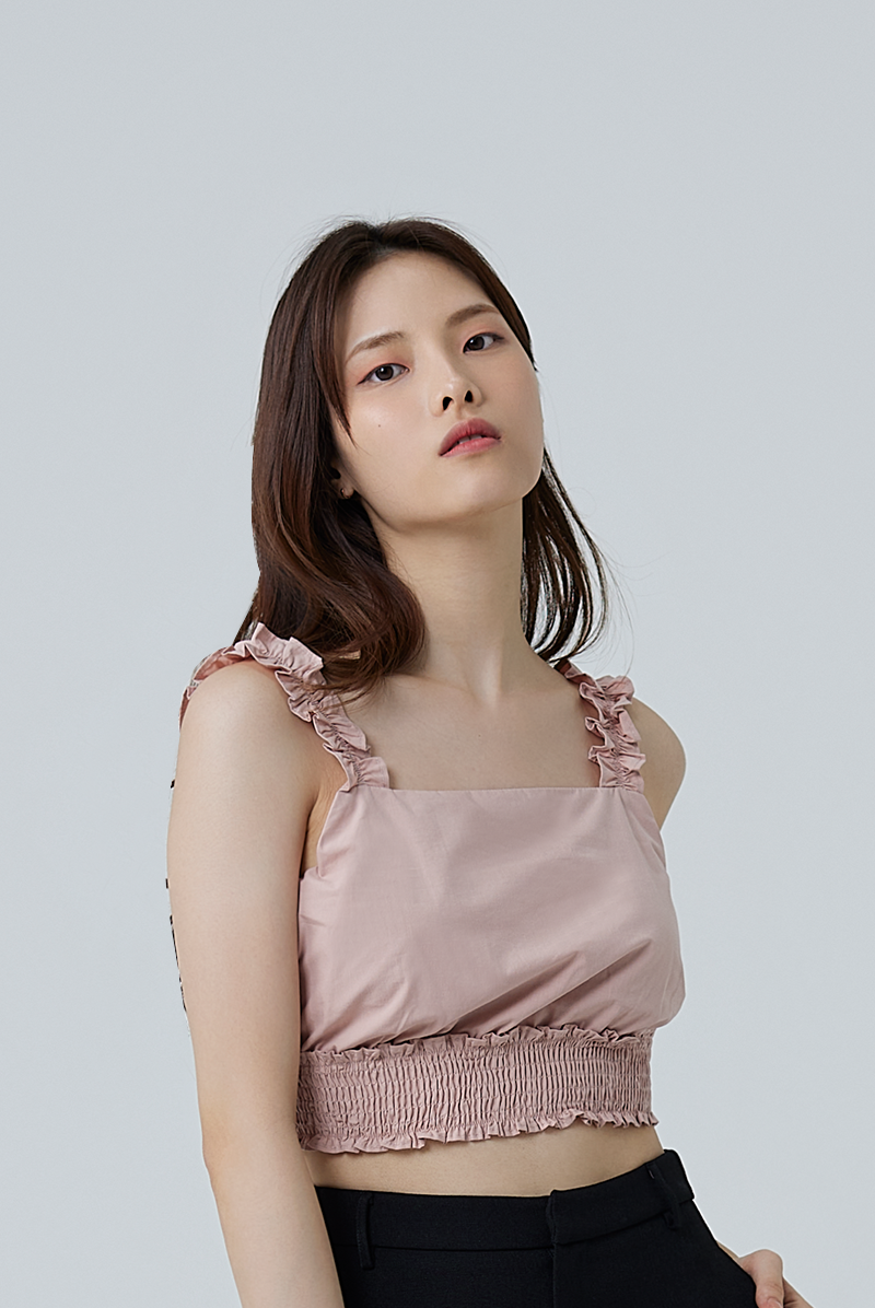 Dale Sleeveless Smocked Top in Rose