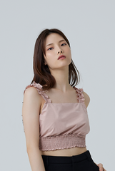 Dale Sleeveless Smocked Top in Rose