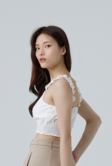 Dale Sleeveless Smocked Top in White