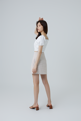 Brea Puff Sleeves Crop Top in White