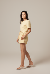 Odette Honeycomb Textured Top in Butter