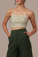 Agnes Waffle Textured Camisole in Pistachio