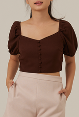 Shanny Sweetheart Crop Top in Chocolate