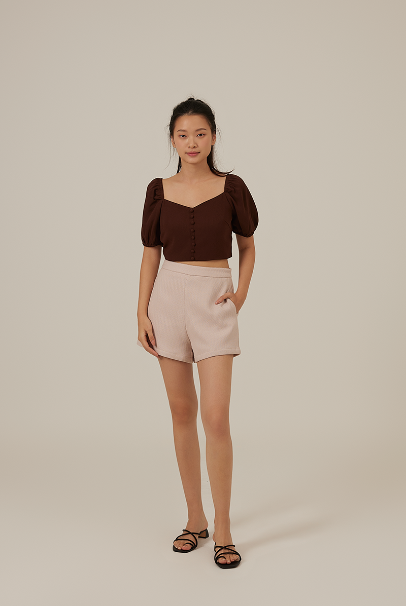 Shanny Sweetheart Crop Top in Chocolate