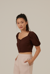 Shanny Sweetheart Crop Top in Chocolate