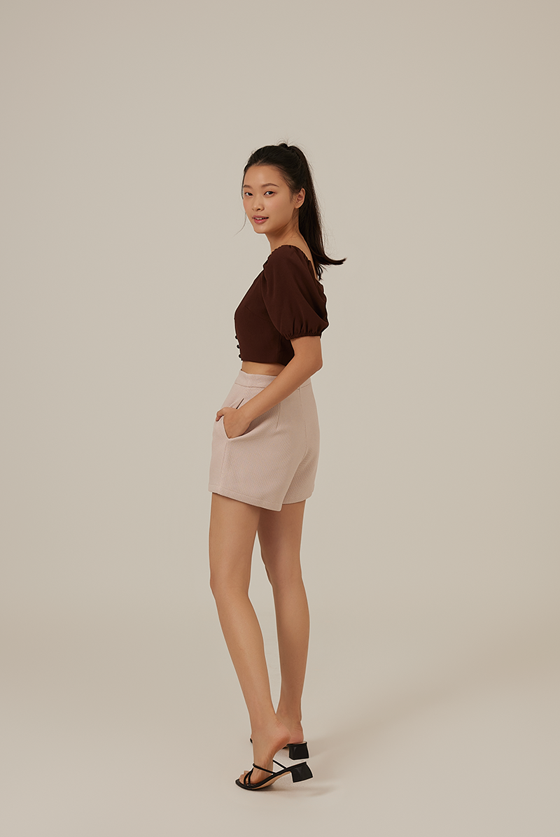 Shanny Sweetheart Crop Top in Chocolate