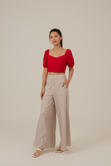 Shanny Sweetheart Crop Top in Red