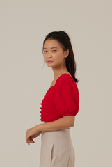 Shanny Sweetheart Crop Top in Red