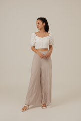 Shanny Sweetheart Crop Top in White