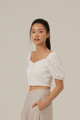 Shanny Sweetheart Crop Top in White
