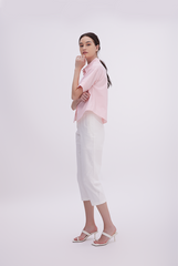 Aasha Drop Shoulder Boxy Shirt in Pink