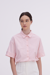 Aasha Drop Shoulder Boxy Shirt in Pink