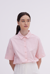 Aasha Drop Shoulder Boxy Shirt in Pink