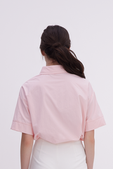 Aasha Drop Shoulder Boxy Shirt in Pink