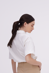 Aasha Drop Shoulder Boxy Shirt in White