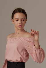 Lowry Off-Shoulder Top in Dusty Pink
