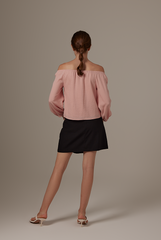 Lowry Off-Shoulder Top in Dusty Pink