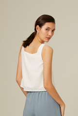 Adrianlyn Floral Embroidered Top in White