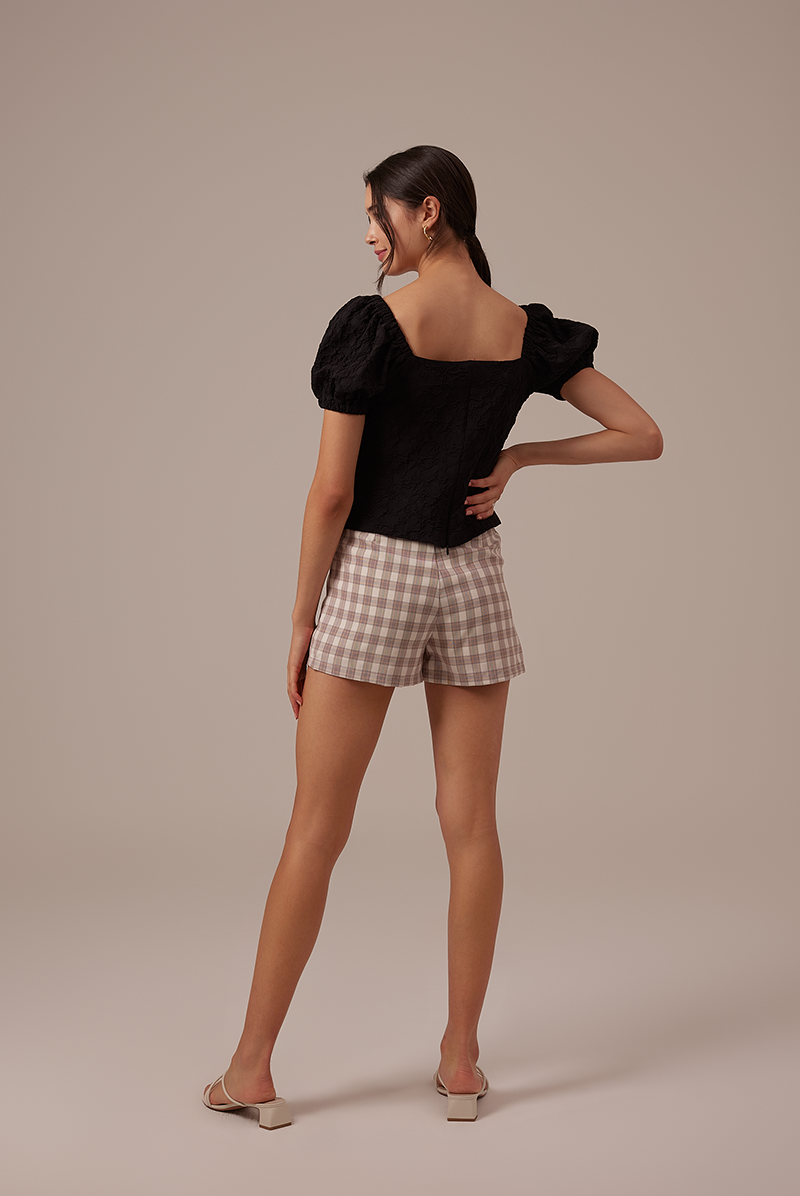 Korina Embroidery Top in Black