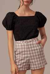 Korina Embroidery Top in Black