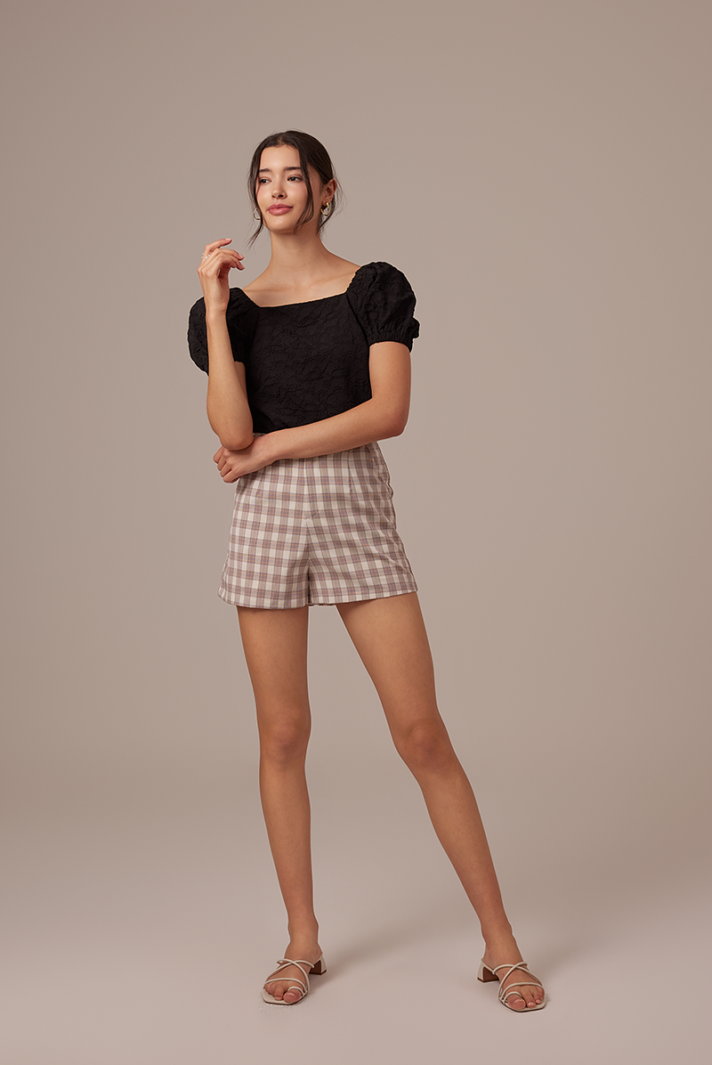 Korina Embroidery Top in Black