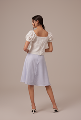 Korina Embroidery Top in White