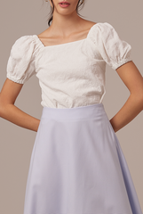 Korina Embroidery Top in White
