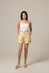 Ferlyn Ribbed Crop Camisole in White