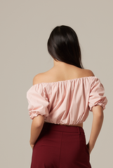Gwyneth Off Shoulder Top in Blush