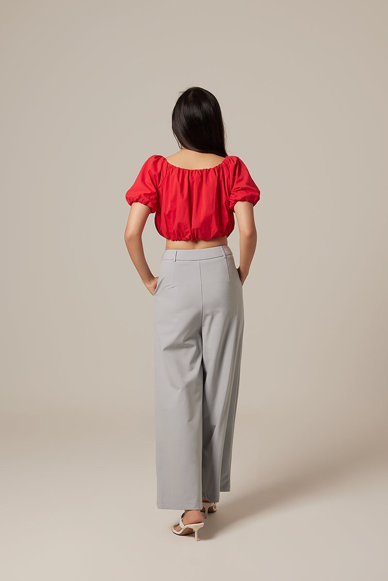 Gwyneth Off Shoulder Top in Cherry