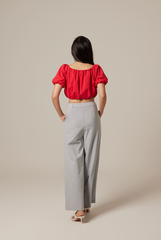 Gwyneth Off Shoulder Top in Cherry