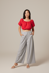 Gwyneth Off Shoulder Top in Cherry