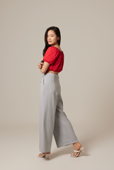 Gwyneth Off Shoulder Top in Cherry