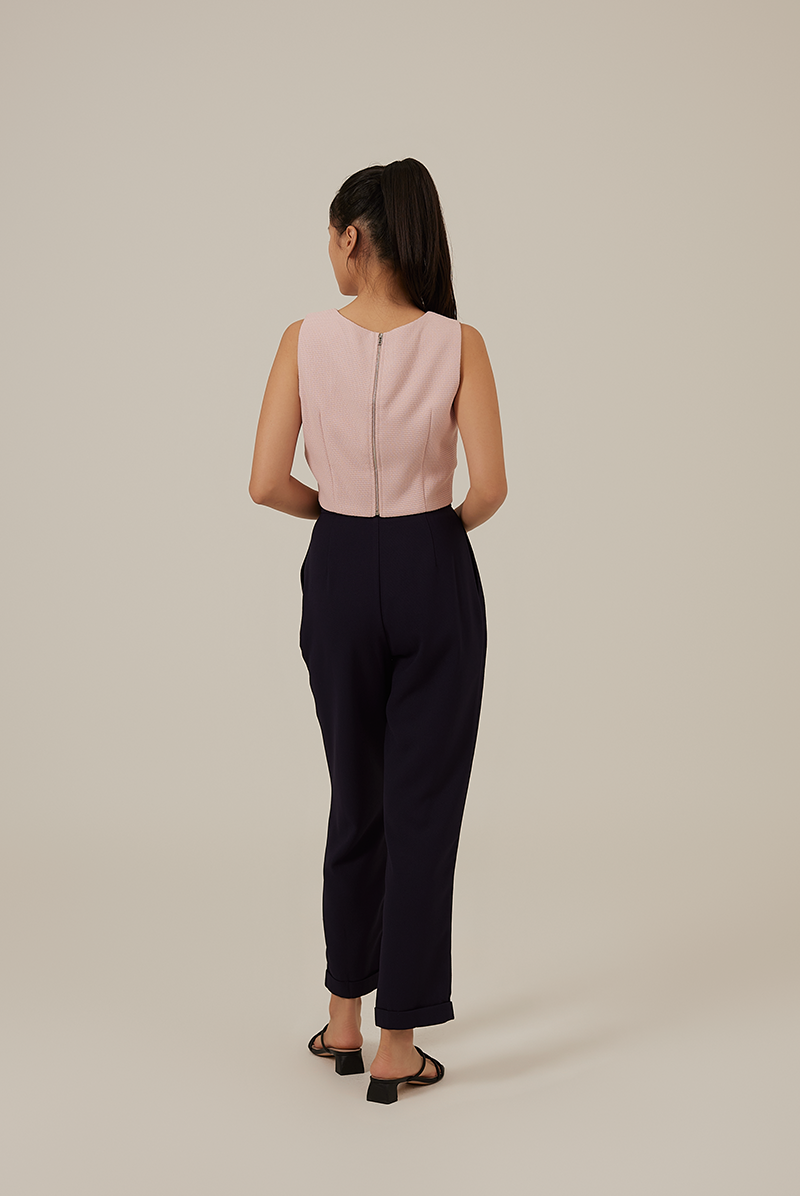 Fevila Round Neck Crop Top in Blush