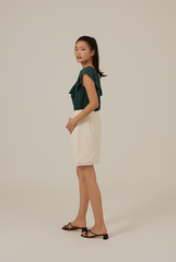 Vivalyn Flutter Sleeves Top in Marine