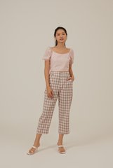 Raela Textured Crop Top in Blush