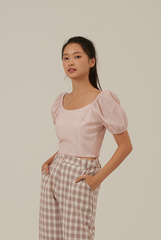 Raela Textured Crop Top in Blush