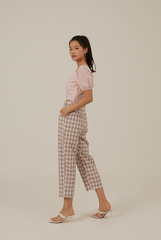 Raela Textured Crop Top in Blush