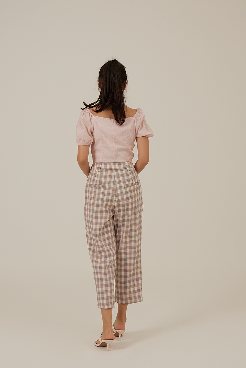 Raela Textured Crop Top in Blush