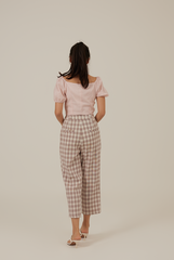 Raela Textured Crop Top in Blush