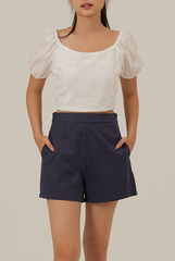 Raela Textured Crop Top in White