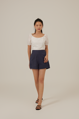 Raela Textured Crop Top in White