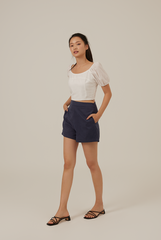Raela Textured Crop Top in White