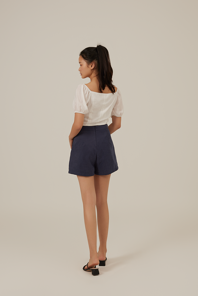 Raela Textured Crop Top in White