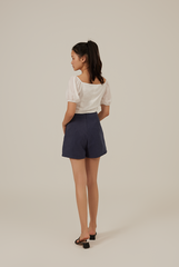 Raela Textured Crop Top in White