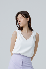 Dale Sleeveless Blouse in White