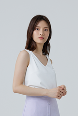 Dale Sleeveless Blouse in White